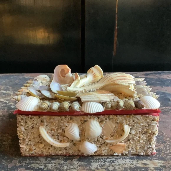 Vintage Manzanillo Mexico Souvenir Shell Box - Picture 3 of 9